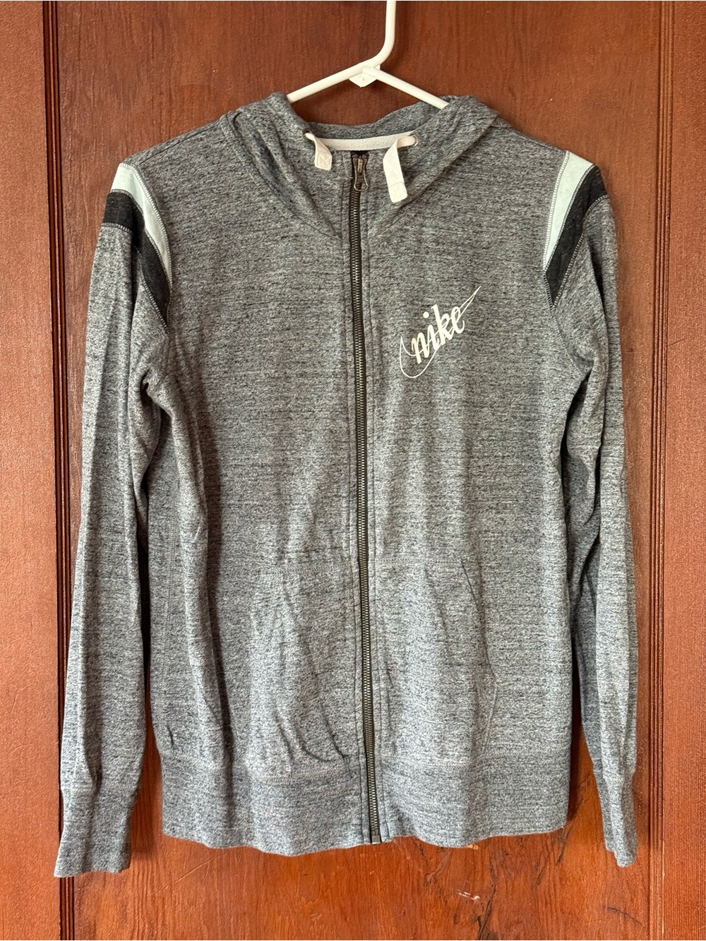 Nike Gray Heather Vintage Style Full-Zip Hoodie